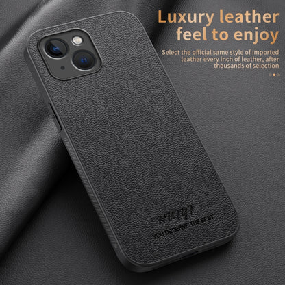 For iPhone 13 HUIYI Leather Magnetic Phone Case(Grey) by buy2fix