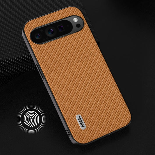 For Google Pixel 9 Pro ABEEL Carbon Fiber Texture Protective Phone Case(Light Brown) by buy2fix