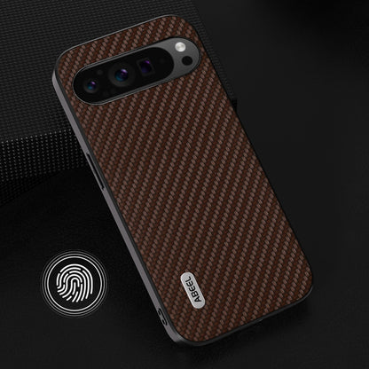 For Google Pixel 9 Pro ABEEL Carbon Fiber Texture Protective Phone Case(Dark Brown) - Google Cases by buy2fix | Online Shopping UK | buy2fix