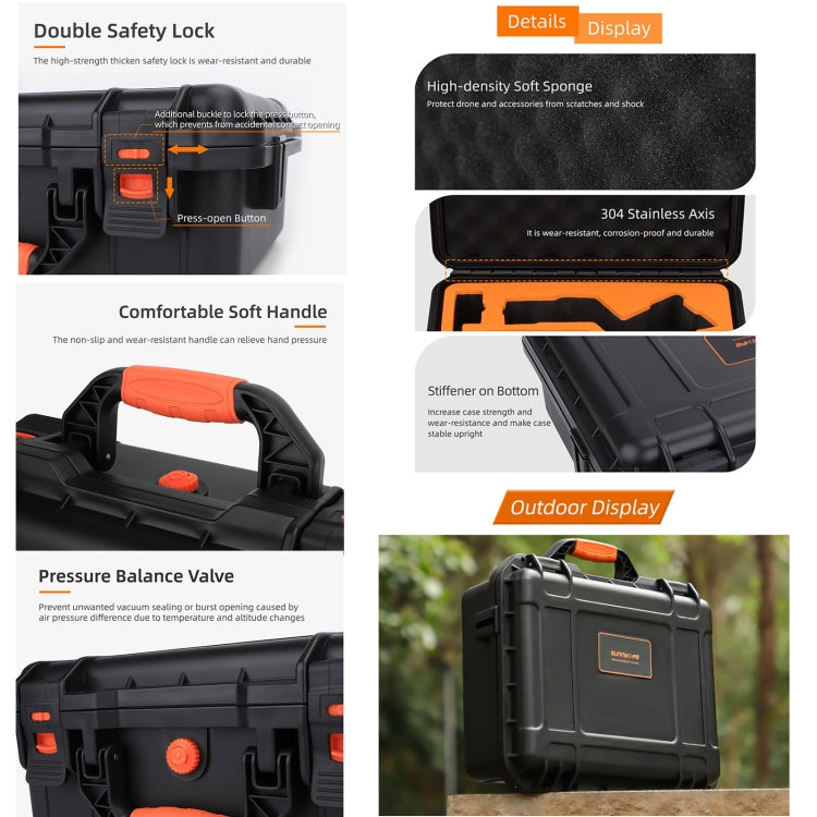 For DJI RS 4 Sunnylife Safety Carrying Case Waterproof Hard Case Box(Black) - Backpacks & Bags by Sunnylife | Online Shopping UK | buy2fix