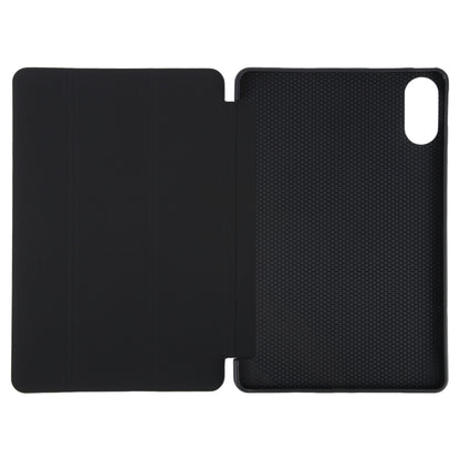 For Huawei MatePad SE 11 2024 Tri-fold Silicone Leather Tablet Case(Black) - Huawei by buy2fix | Online Shopping UK | buy2fix