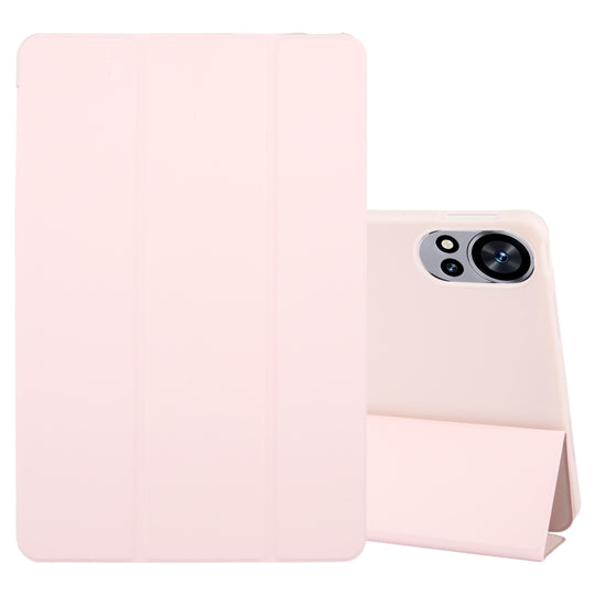 For Huawei Matepad Air 12 Tri-fold Silicone Leather Tablet Case(Pink)