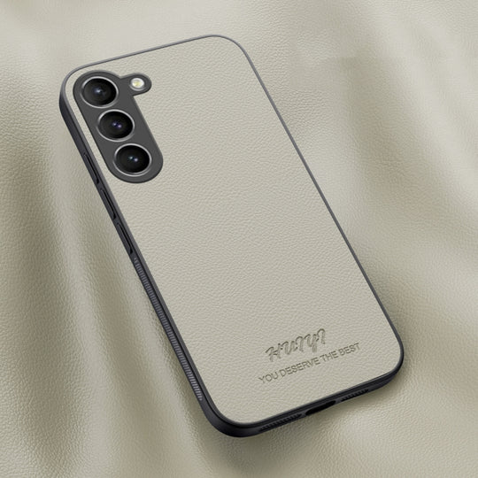 For Samsung Galaxy S23+ 5G HUIYI Leather Magnetic Phone Case(White)