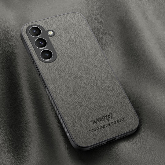 For Samsung Galaxy S24 5G HUIYI Leather Magnetic Phone Case(Grey)