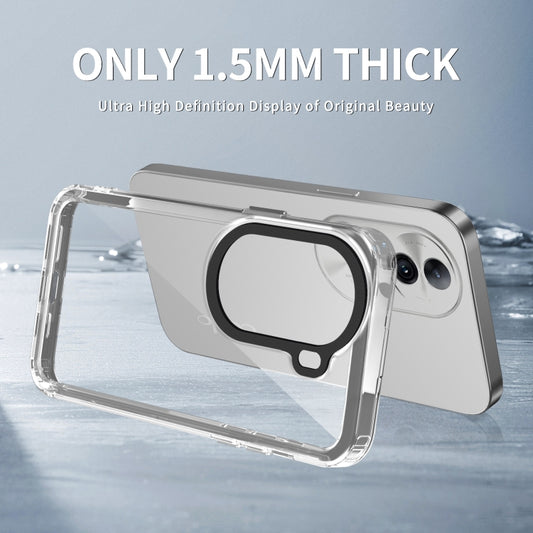 For OPPO Reno11 Global Transparent Acrylic + TPU Shockproof Phone Case(Transparent Black) by buy2fix