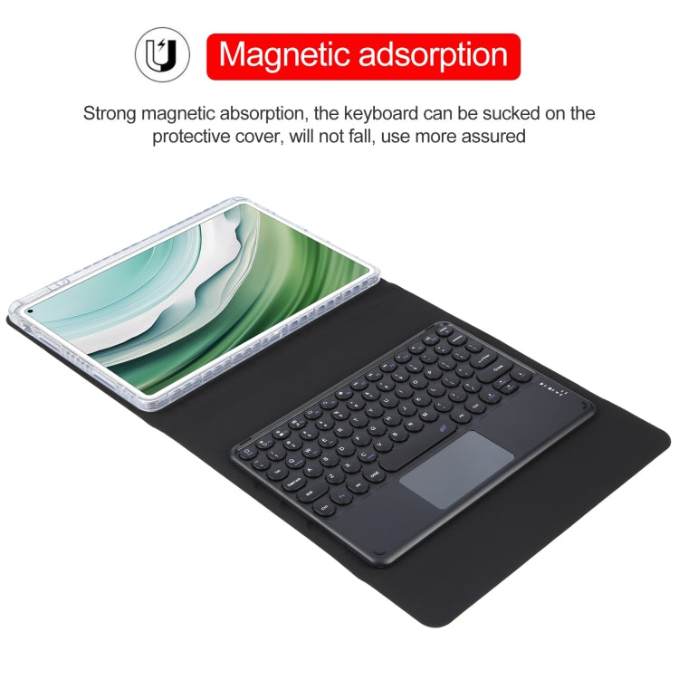 For Huawei MatePad Pro 11 2024 / 2022 Round Button Bluetooth Keyboard Rotatable Holder Leather Case with Touchpad(Black) - Huawei Keyboard by buy2fix | Online Shopping UK | buy2fix