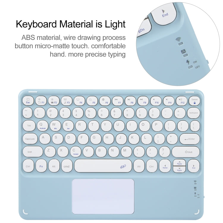 For Huawei MatePad Air 11.5 Round Button Bluetooth Keyboard Rotatable Holder Leather Case with Touchpad(Sky Blue) - Huawei Keyboard by buy2fix | Online Shopping UK | buy2fix
