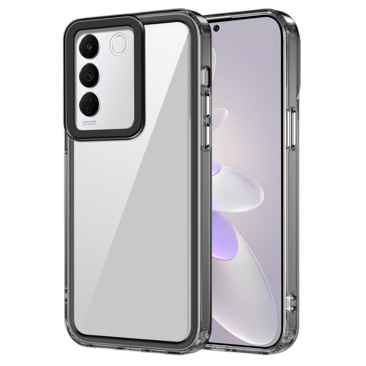 For vivo V27e/Y200/V29e 5G Taiwan/V30 Lite Transparent Acrylic + TPU Shockproof Phone Case(Transparent Black) - vivo Cases by buy2fix | Online Shopping UK | buy2fix