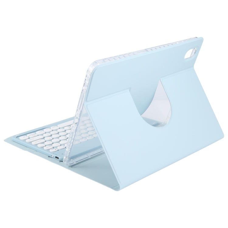 For Xiaomi Pad 6 Round Button Bluetooth Keyboard Rotatable Holder Leather Case(Sky Blue) - Others Keyboard by buy2fix | Online Shopping UK | buy2fix