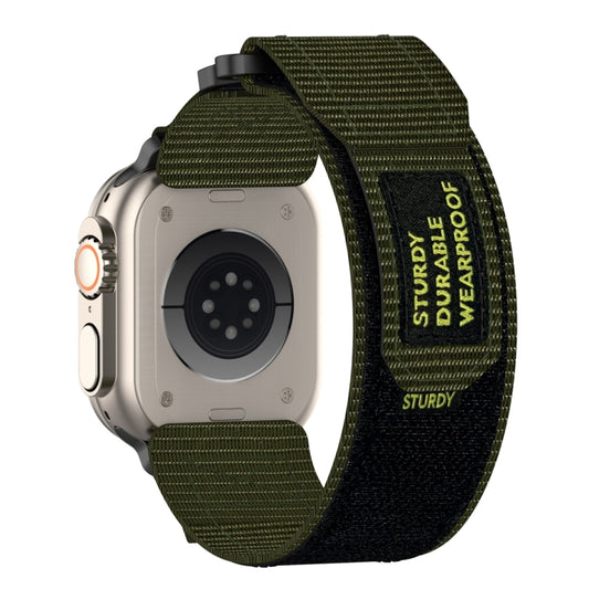 For Apple Watch Ultra 49mm Nylon Hook And Loop Fastener Watch Band(Army Green) by buy2fix