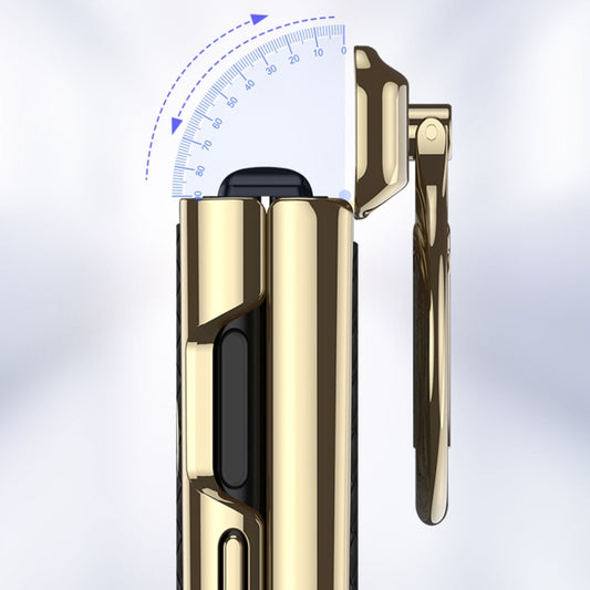 For Huawei Pocket 2 GKK Magnetic Shaft Electroplated Plain Leather Woven Texture Phone Case with Ring(Purple) by GKK