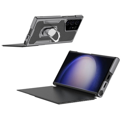 For Samsung Galaxy S23 Ultra 5G GKK Armor Flip Leather Phone Case, Without Pen(Night Green) by GKK