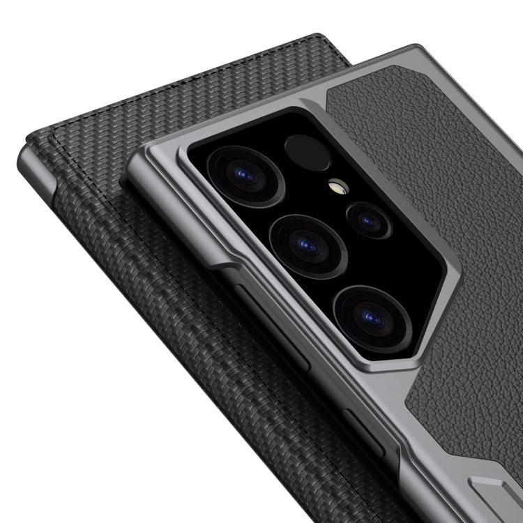 For Samsung Galaxy S23 Ultra 5G GKK Armor Flip Leather Phone Case, Without Pen(Night Green) by GKK