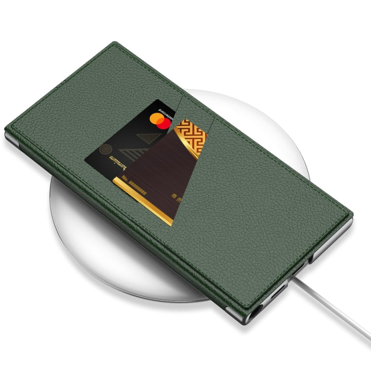 For Samsung Galaxy S23 Ultra 5G GKK Armor Flip Leather Phone Case, Without Pen(Night Green) by GKK