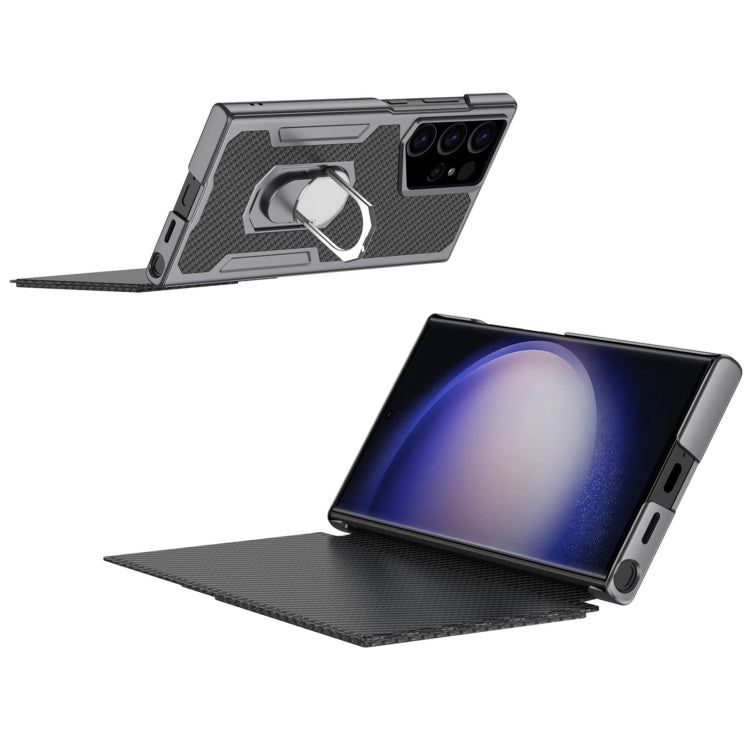 For Samsung Galaxy S23 Ultra 5G GKK Armor Flip Leather Phone Case, Without Pen(Purple) by GKK