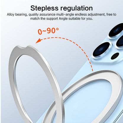 R-JUST SJ35 Ultra-thin Alloy Magnetic Adhesive Phone Holder(Silver) - Hand-Sticking Bracket by R-JUST | Online Shopping UK | buy2fix