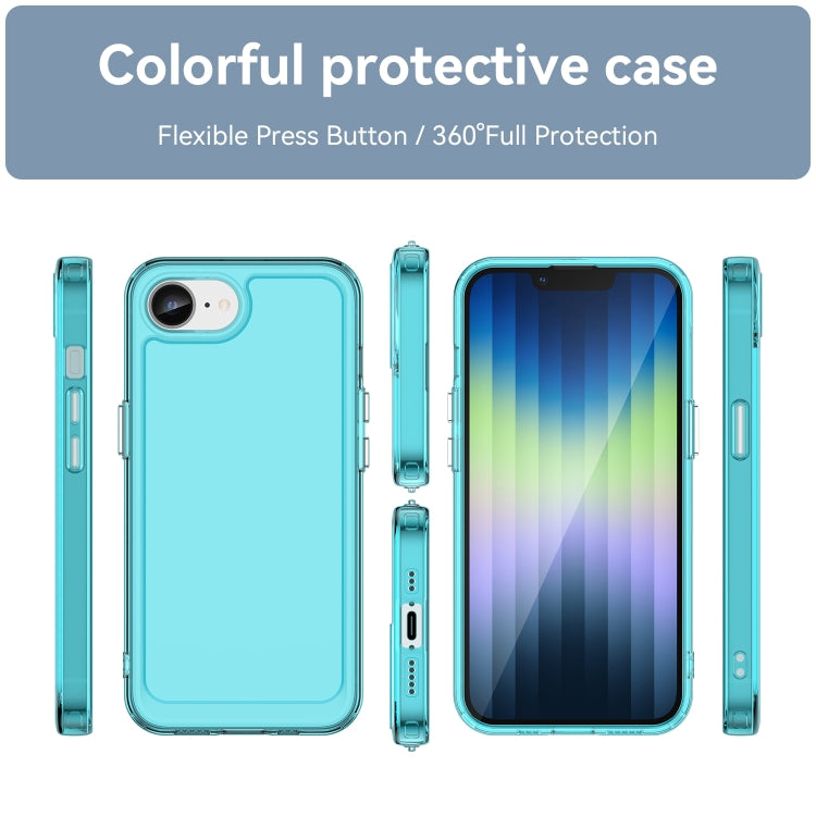 For iPhone SE 2024 Candy Series TPU Phone Case(Transparent Blue) - More iPhone Cases by buy2fix | Online Shopping UK | buy2fix