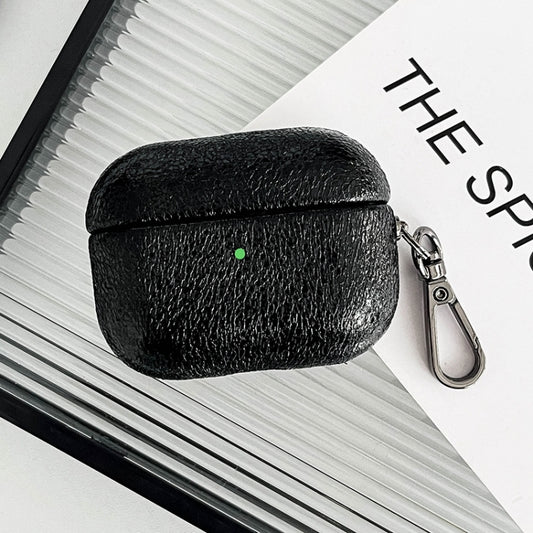 For AirPods Pro 2 Burst Leather Texture Bluetooth Earphone Protective Case(Black) by buy2fix