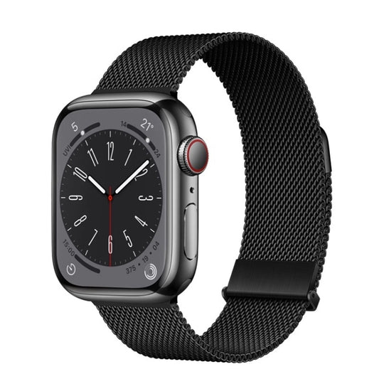 For Apple Watch Series 7 45mm ZGA Milanese Magnetic Metal Watch Band(Black)