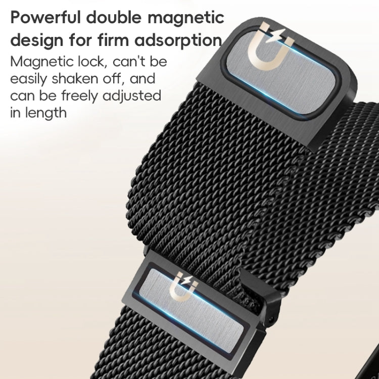 For Apple Watch Series 4 44mm ZGA Milanese Magnetic Metal Watch Band(Black) - Watch Bands by ZGA | Online Shopping UK | buy2fix