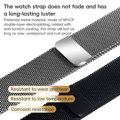 For Apple Watch Series 5 44mm ZGA Milanese Magnetic Metal Watch Band(Black) - Watch Bands by ZGA | Online Shopping UK | buy2fix