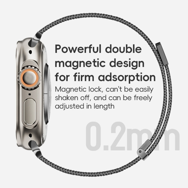 For Apple Watch Series 8 45mm ZGA Milanese Magnetic Metal Watch Band(Silver) - Watch Bands by ZGA | Online Shopping UK | buy2fix