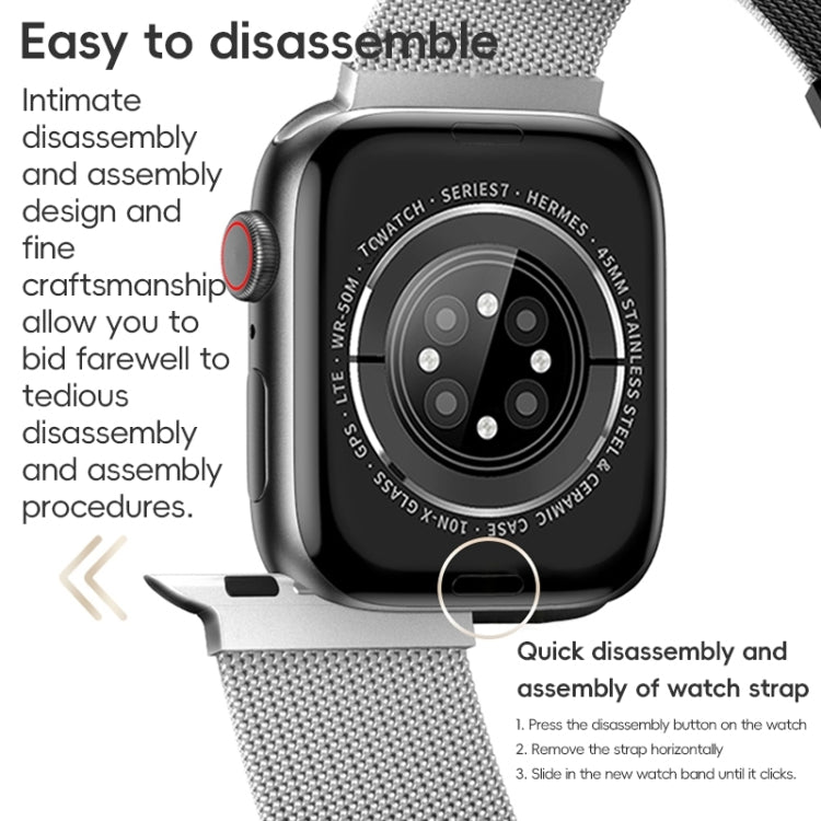 For Apple Watch SE 2023 44mm ZGA Milanese Magnetic Metal Watch Band(Silver) - Watch Bands by ZGA | Online Shopping UK | buy2fix