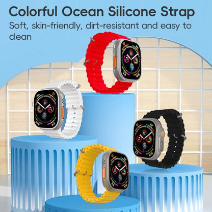 For Apple Watch 42mm ZGA Ocean Silicone Watch Band(White) - Watch Bands by ZGA | Online Shopping UK | buy2fix