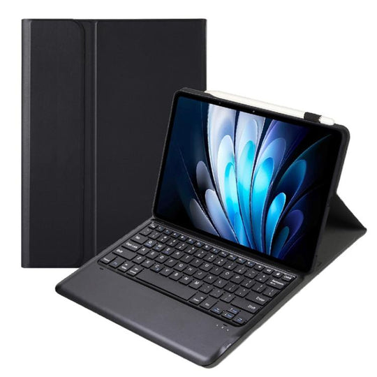For vivo Pad5 Pro 13 inch Bluetooth Keyboard TPU Leather Tablet Case with Holder(Black)