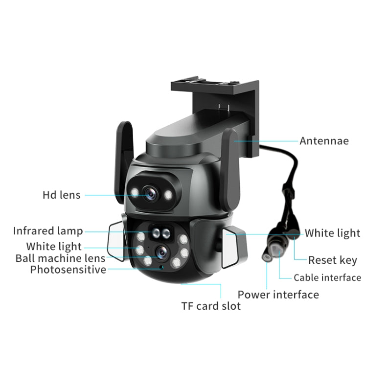 Q821 4MP Binocular Zoom Dual Light Source Outdoor IP67 Waterproof WiFi Camera(AU Plug) by buy2fix