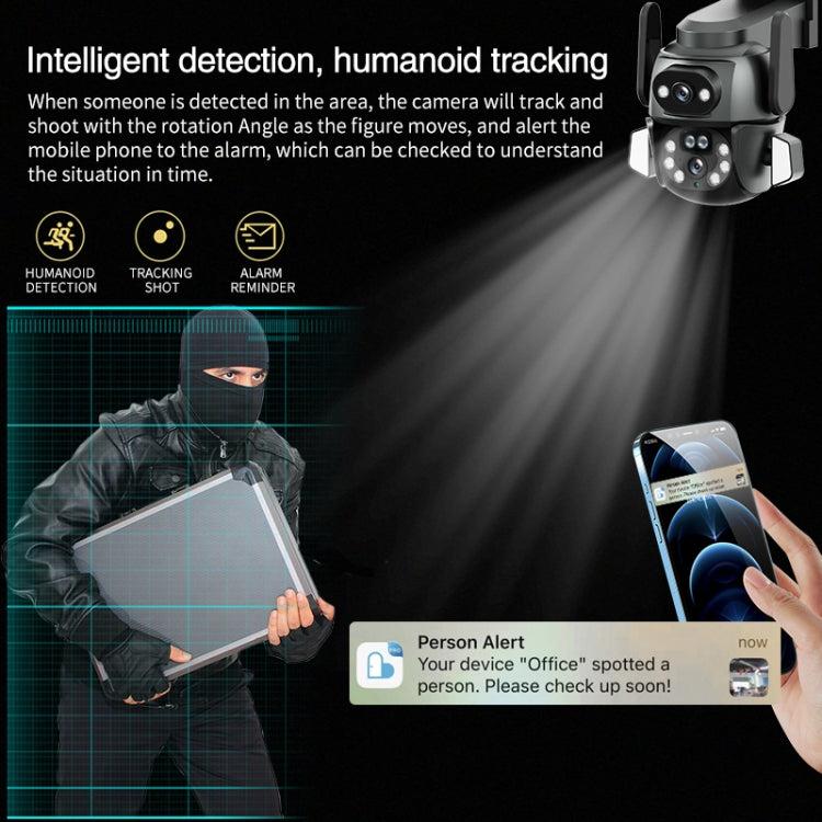 Q821 4MP Binocular Zoom Dual Light Source Outdoor IP67 Waterproof WiFi Camera(AU Plug) by buy2fix