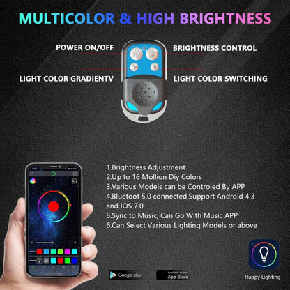 6 in 1 G6 RGB Colorful Car Chassis Light LED Music Atmosphere Light With 4-Button Remote Control - Atmosphere lights by buy2fix | Online Shopping UK | buy2fix