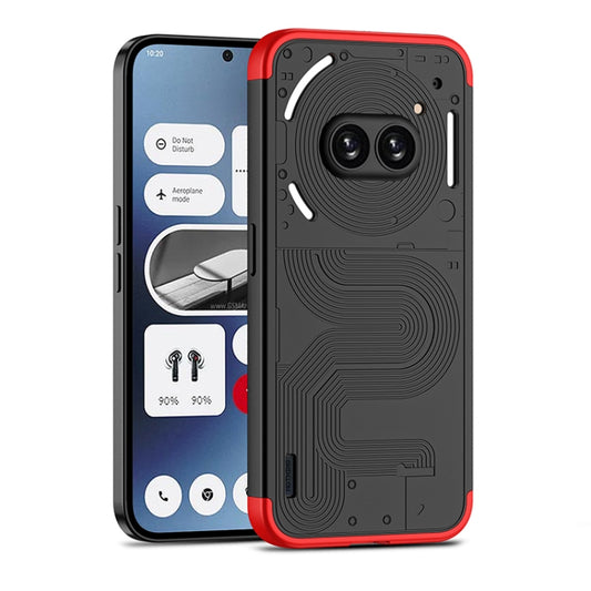 For Nothing Phone 2a GKK Three Stage Splicing Full Coverage PC Phone Case(Black Red) by GKK