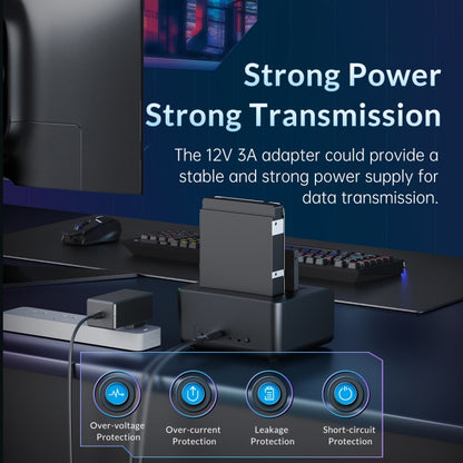 ORICO 8828C3-C Dual Bay 2.5 & 3.5 inch SATA III HDD Drive Docking Station with Offline Clone Function, Plug Type:AU Plug(Black) - HDD Enclosure by ORICO | Online Shopping UK | buy2fix