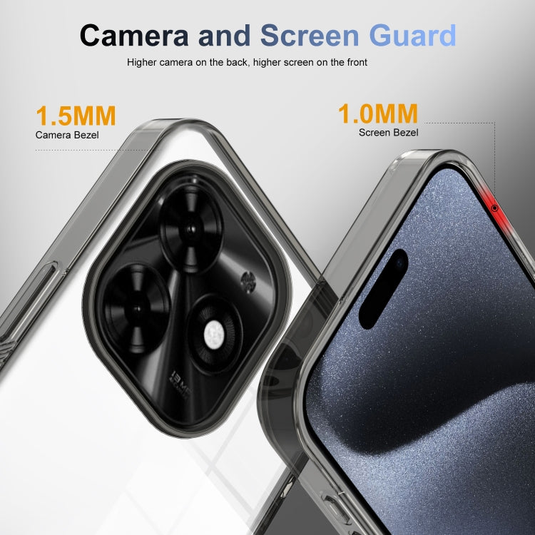 For Tecno Spark Go 2024 / Spark 20 / Pop 8 Anti-slip Clear Acrylic Hybrid TPU Phone Case(Black) by buy2fix