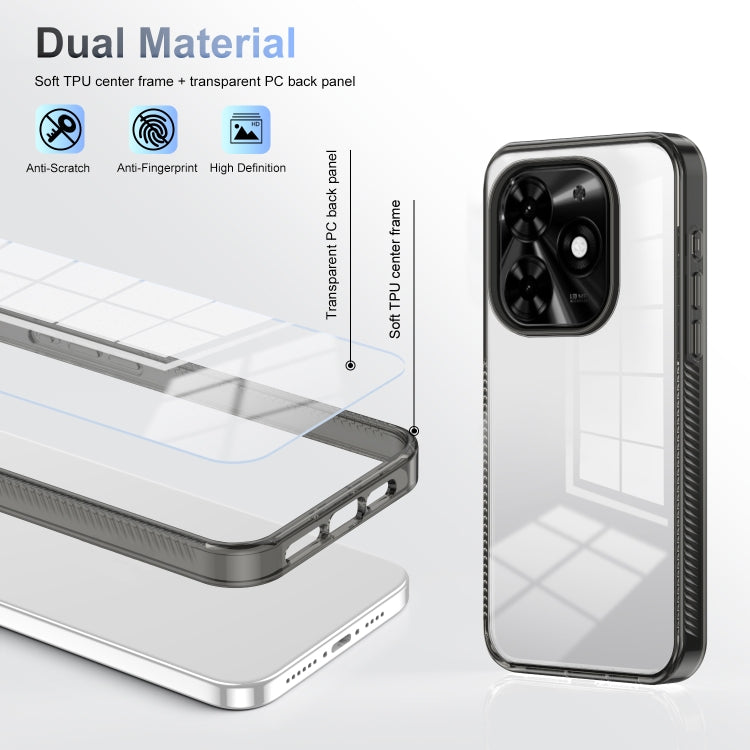 For Tecno Spark Go 2024 / Spark 20 / Pop 8 Anti-slip Clear Acrylic Hybrid TPU Phone Case(Black) by buy2fix