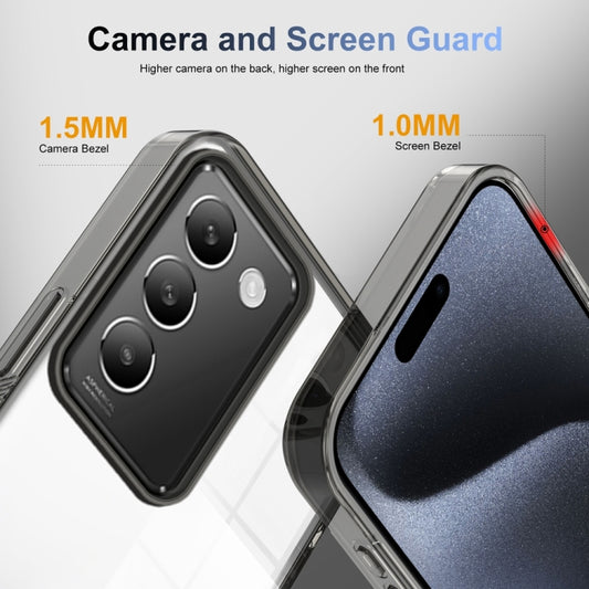 For vivo Y100 IDN 2024 Anti-slip Clear Acrylic Hybrid TPU Phone Case(Black) by buy2fix