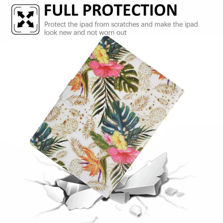 For Samsung Galaxy Tab S6 Lite 2024/2022 Voltage Painted Smart Leather Tablet Case(Gold Pineapple) - Tab S6 Lite P610 / P615 by buy2fix | Online Shopping UK | buy2fix