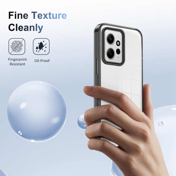 For Xiaomi Redmi Note 12 4G Global 2.5mm Anti-slip Clear Acrylic Hybrid TPU Phone Case(Black) - Xiaomi Cases by buy2fix | Online Shopping UK | buy2fix