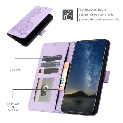 For iPhone 17 Pro Max Datura Flower Embossed Flip Leather Phone Case(Purple) - iPhone 17 Pro Max Cases by buy2fix | Online Shopping UK | buy2fix
