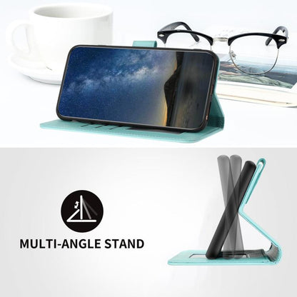 For iPhone 17 Pro Datura Flower Embossed Flip Leather Phone Case(Light Blue) - iPhone 17 Pro Cases by buy2fix | Online Shopping UK | buy2fix