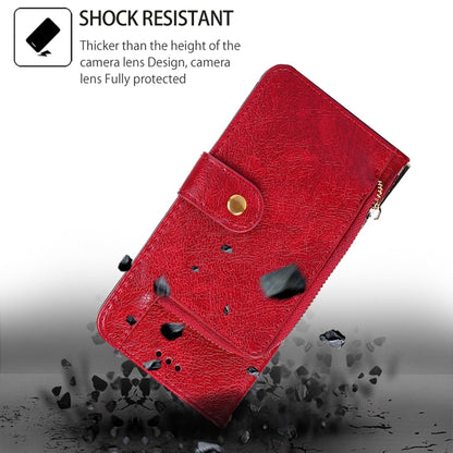 For Motorola Moto G Play 4G 2024 Zipper Bag Leather Phone Case(Red) - Motorola Cases by buy2fix | Online Shopping UK | buy2fix