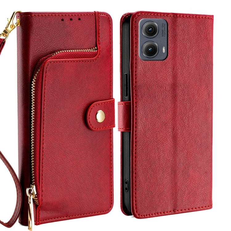 For Motorola Edge 5G 2024 Zipper Bag Leather Phone Case(Red) by buy2fix