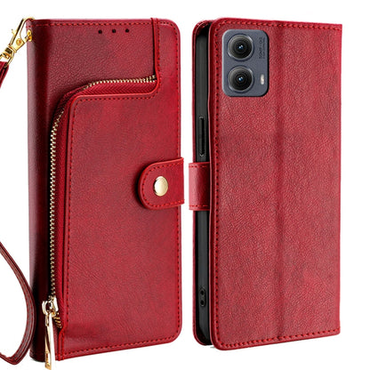For Motorola Edge 5G 2024 Zipper Bag Leather Phone Case(Red) by buy2fix
