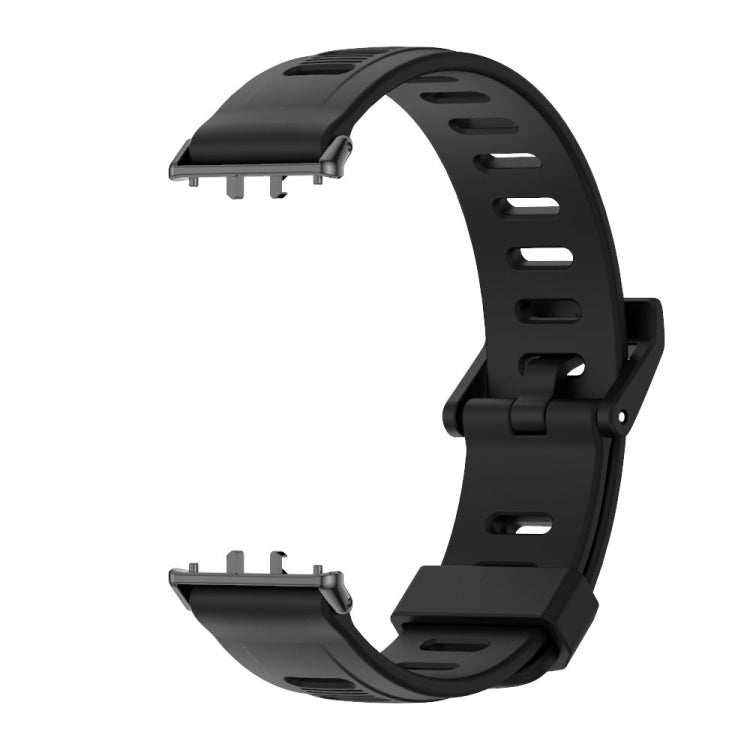 For Samsung Galaxy Fit 3 Mijobs Flat Hole Silicone Watch Band(Black) - Watch Bands by MIJOBS | Online Shopping UK | buy2fix