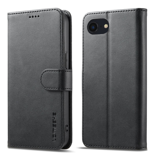 LC.IMEEKE Calf Texture Horizontal Flip Leather Case For iPhone 16e / 17e(Black)