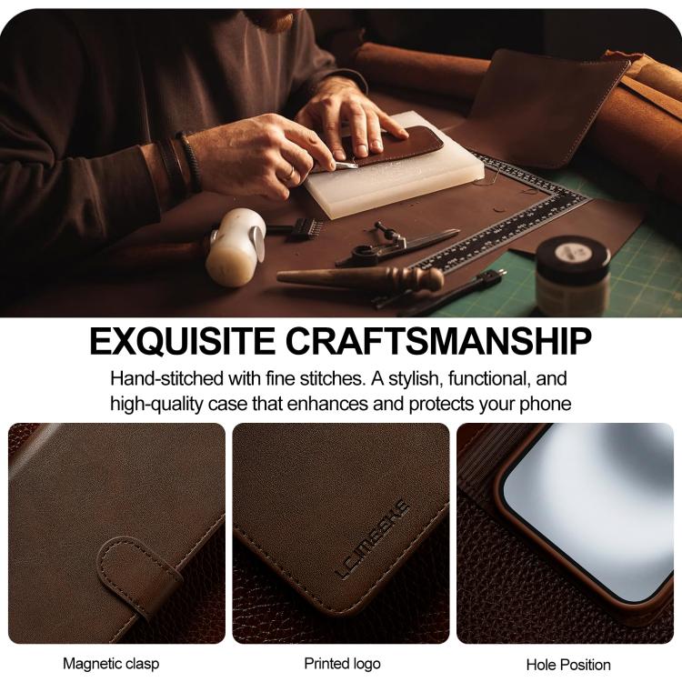 LC.IMEEKE Calf Texture Horizontal Flip Leather Case For iPhone 17(Brown) - iPhone 17 Cases by LC.IMEEKE | Online Shopping UK | buy2fix