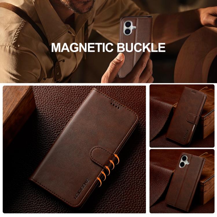 LC.IMEEKE Calf Texture Horizontal Flip Leather Case For iPhone 17(Brown) - iPhone 17 Cases by LC.IMEEKE | Online Shopping UK | buy2fix