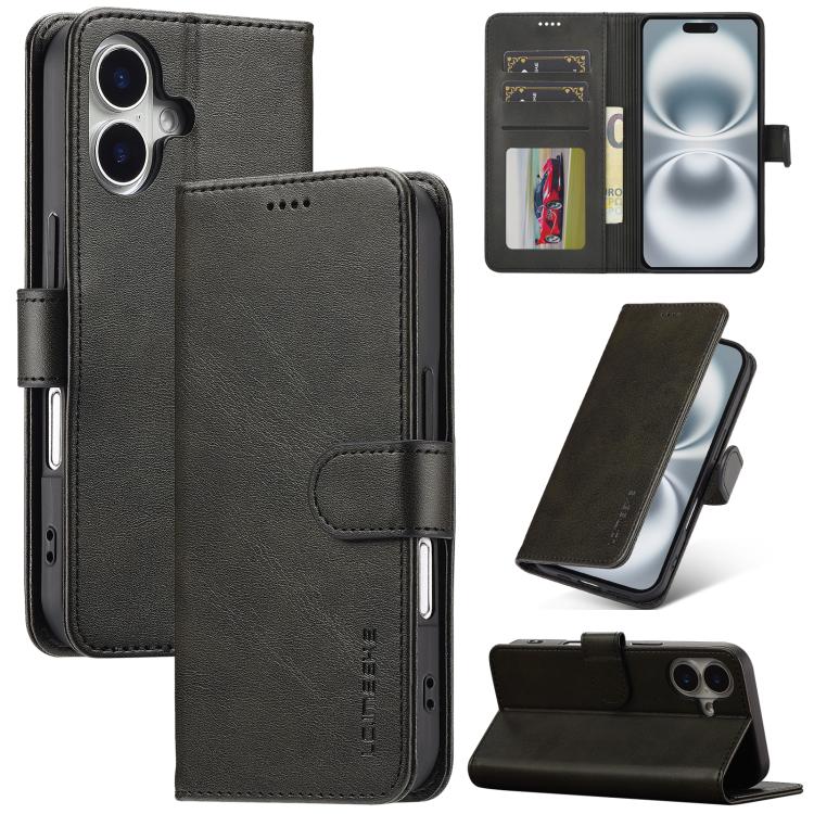 LC.IMEEKE Calf Texture Horizontal Flip Leather Case For iPhone 17(Black) - iPhone 17 Cases by LC.IMEEKE | Online Shopping UK | buy2fix