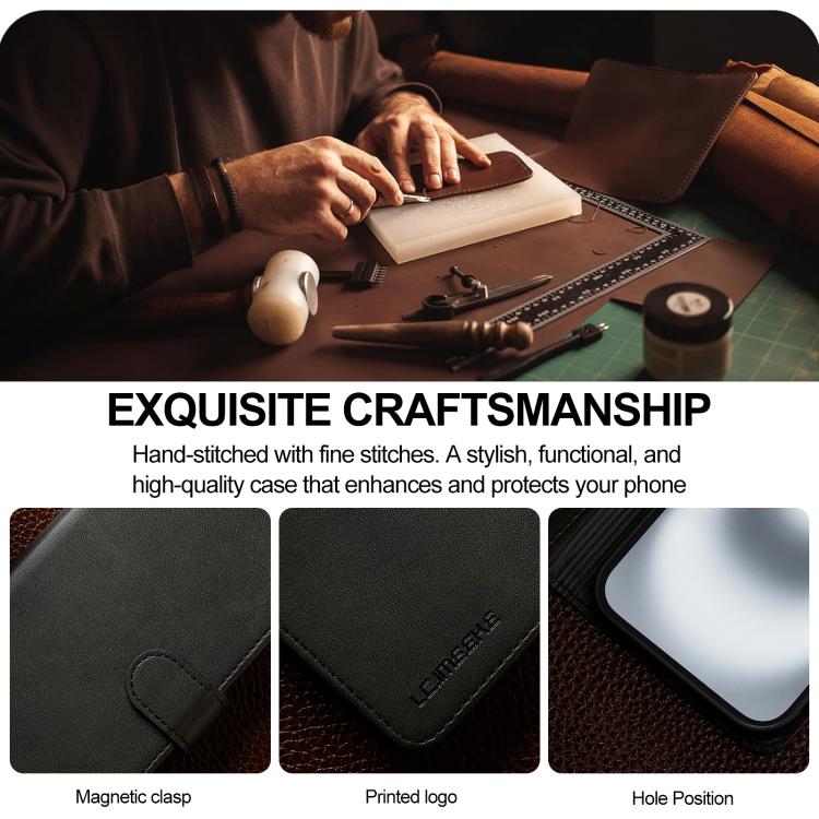 LC.IMEEKE Calf Texture Horizontal Flip Leather Case For iPhone 17(Black) - iPhone 17 Cases by LC.IMEEKE | Online Shopping UK | buy2fix